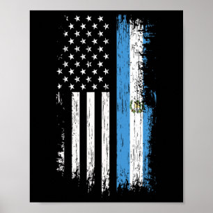 Guatemaltekisch-amerikanische Flagge - Stolz Guate Poster