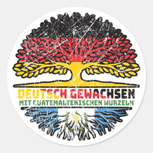 Guatemaltekisch Deutsch Deutschland Baum Runder Aufkleber