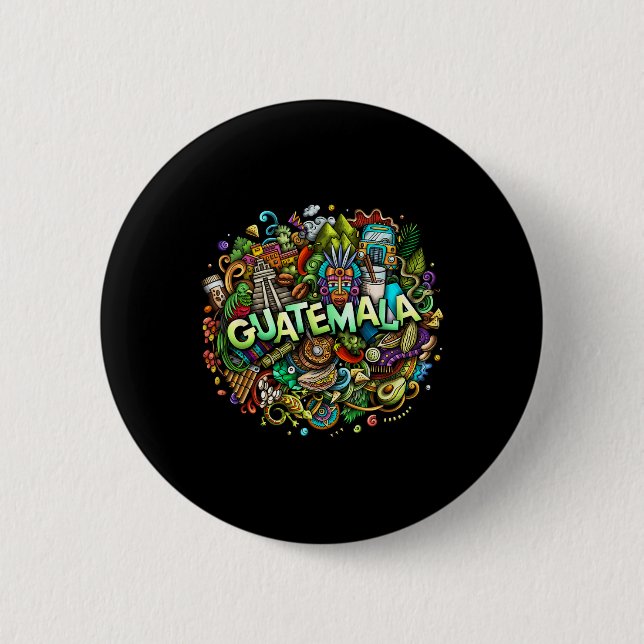Guatemaltekische Denkmäler und Guatemala-Stadt  Button (Vorderseite)