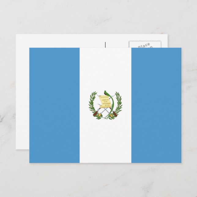 guatemaltekische Flagge, Flagge Guatemalas Postkarte (Vorne/Hinten)