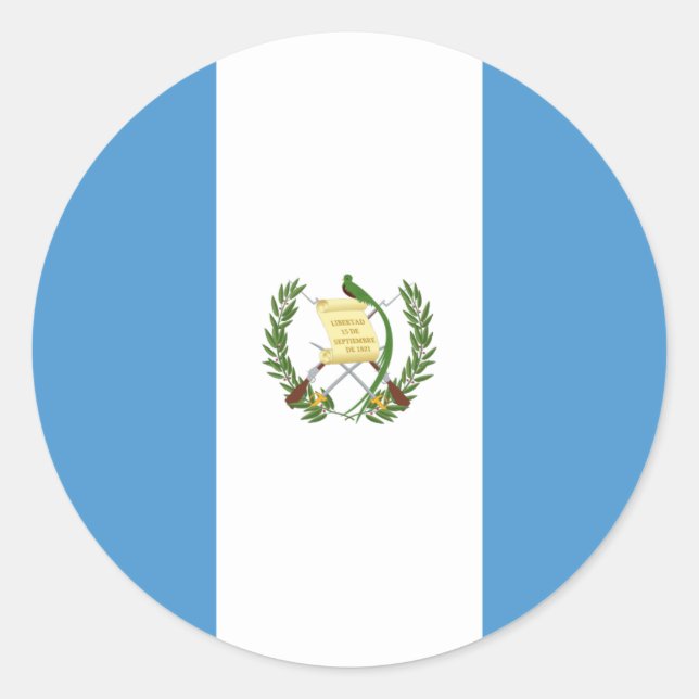 guatemaltekische Flagge, Flagge Guatemalas Runder Aufkleber (Vorderseite)