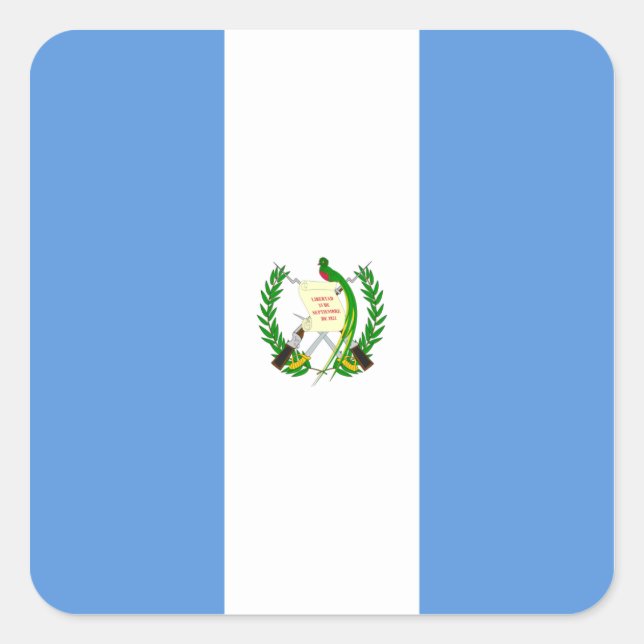 guatemaltekische Flagge Quadratischer Aufkleber (Vorderseite)