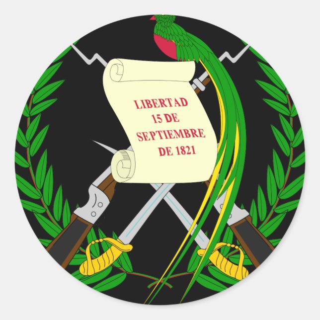 guatemaltekisches Emblem Runder Aufkleber (Vorderseite)
