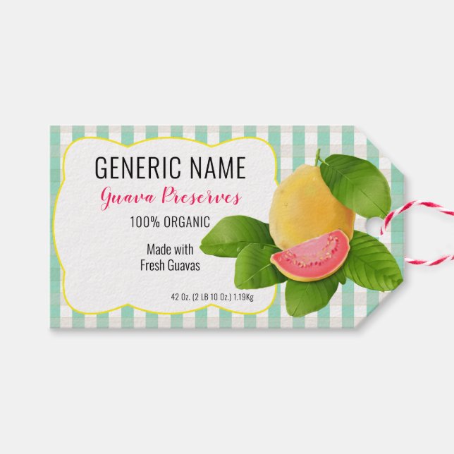 Güava Fruchtkonservenjar-Etikett Geschenkanhänger (Vorderseite (Horizontal))