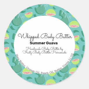 Guava Fruit Pop Body Butter Bath Branding Runder Aufkleber