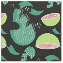 Guava Greenery Pink Green Fruit Pattern Stoff
