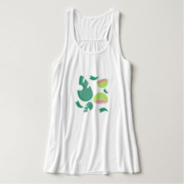 Guava Greenery Pink Green Fruit Pattern Tank Top