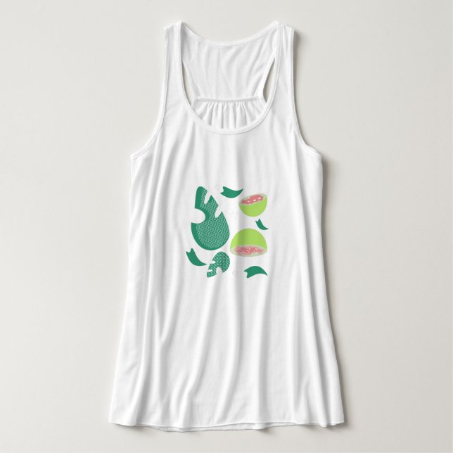 Guava Greenery Pink Green Fruit Pattern Tank Top (Design Vorderseite)
