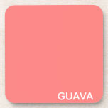 Guava rosa Farbname Getränkeuntersetzer<br><div class="desc">Das warme Rosa der Guavafrucht.</div>