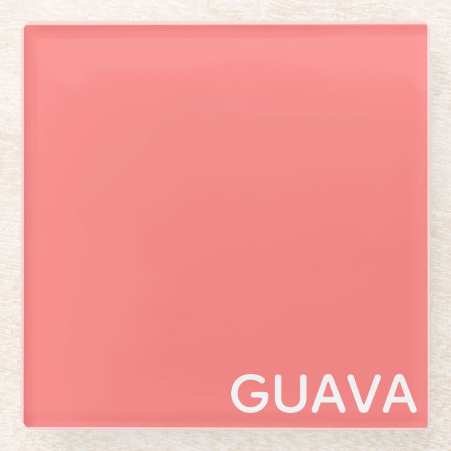 Guava rosa Farbname Glasuntersetzer (Vorderseite)