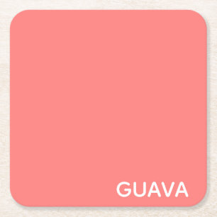 Guava rosa Farbname Rechteckiger Pappuntersetzer