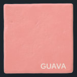 Guava rosa Farbname Steinuntersetzer<br><div class="desc">Das warme Rosa der Guavafrucht.</div>