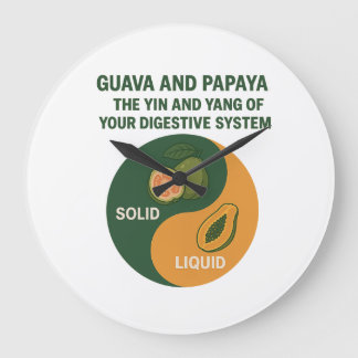 Guava und Papaya: Der Yin und Yang der Verdauung Große Wanduhr