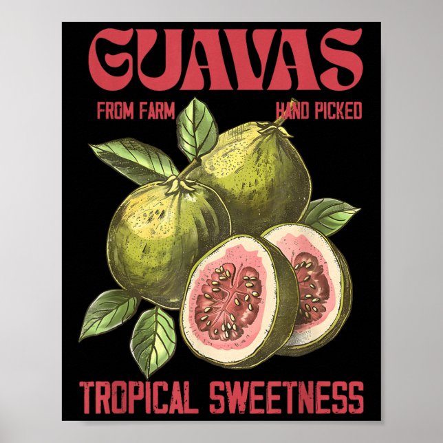 Guavas Retro Kommerzielles grafisches T-Shirt, Vin Poster (Vorne)