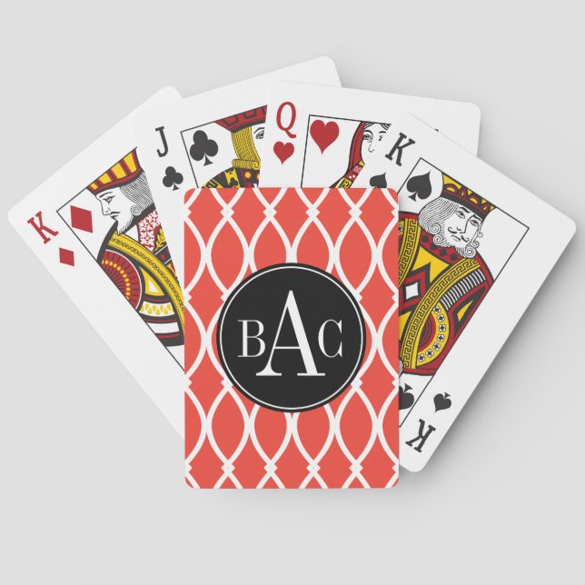 Guave-mit Monogramm Barcelona-Druck Spielkarten (Rückseite)