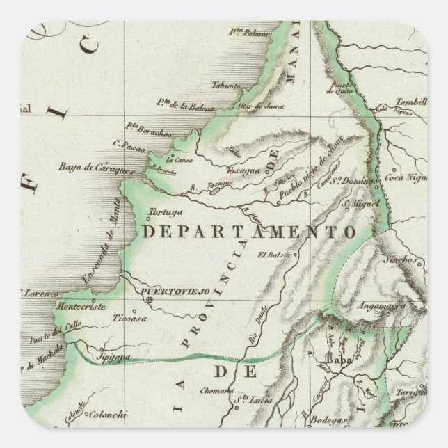 Guayaquil Quadratischer Aufkleber (Vorderseite)