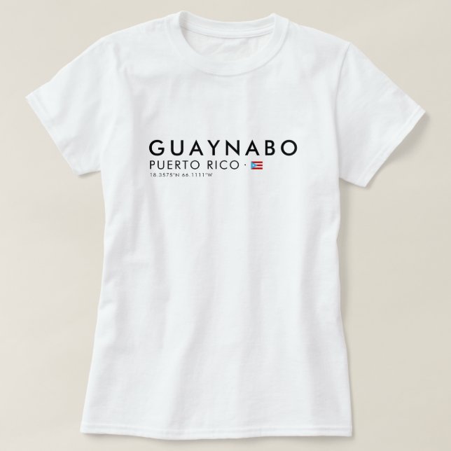 Guaynabo Puerto Rico T-Shirt | Coordinates Tee (Design vorne)