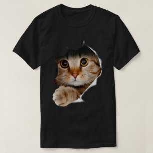 Guck-guck-Katze zerrissenes Gewebe 3D realistische T-Shirt
