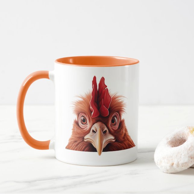 Guckender Hahn Tasse (Mit Donut)
