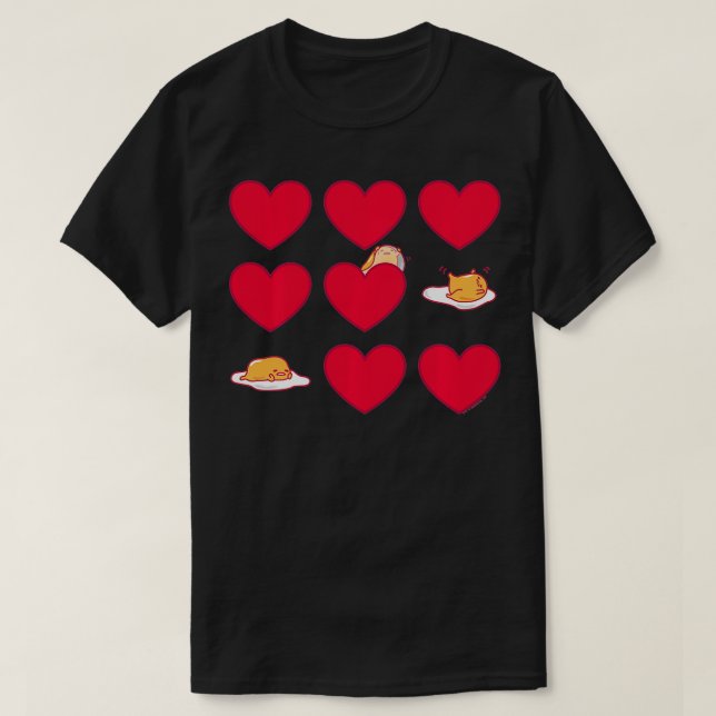 Gudetama Hearts Eggs Valentines T-Shirt (Design vorne)