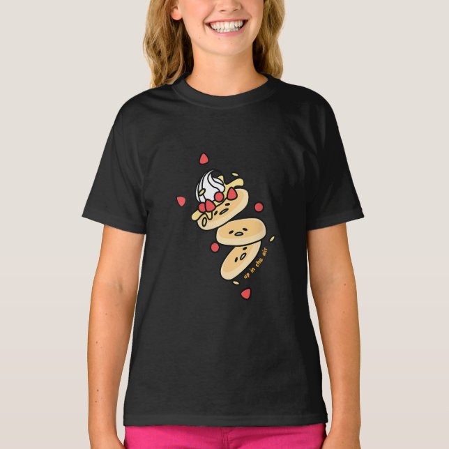 Gudetama pancakes in der Luft auf T-Shirt (Vorderseite)