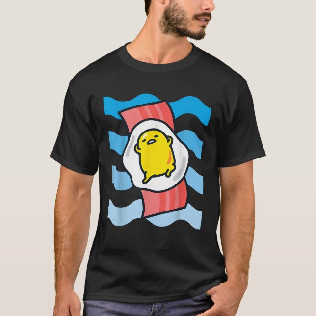 Gudetama the Lazy Egg Waves Bacon Floaty Ocean Bee T-Shirt (Vorderseite)
