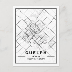 Guelph Ontario Canada Travel City Map Poster Postkarte