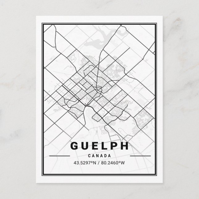 Guelph Ontario Canada Travel City Map Poster Postkarte (Vorderseite)