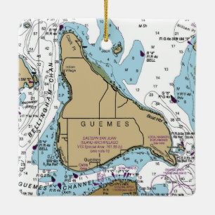 Guemes Island Chart Keramikornament