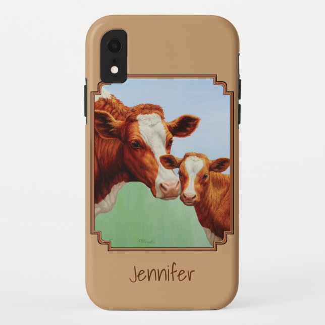Guernsey Calf und Mutterkühe Case-Mate iPhone Hülle (Rückseite)