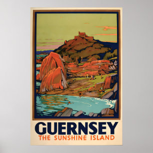 Guernsey, Die Sonnenschein-Insel-Reiseposter Poster