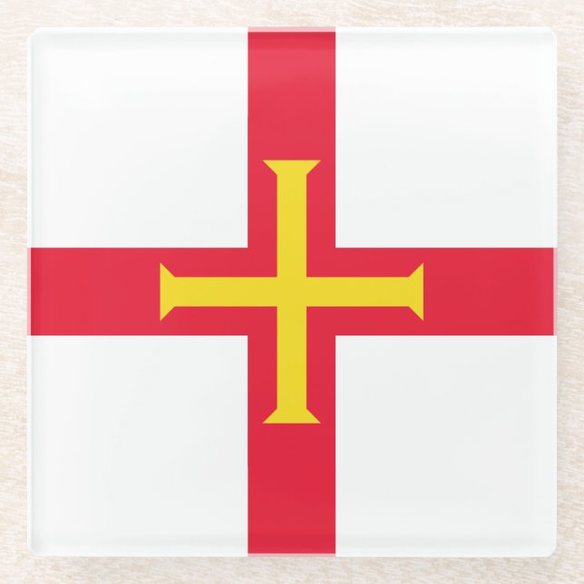 Guernsey Flag Glasuntersetzer (Vorderseite)