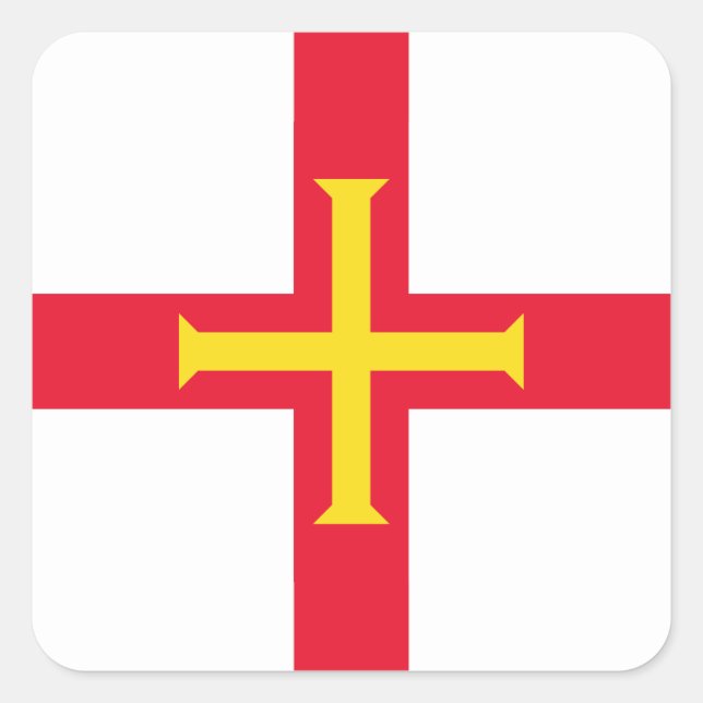 Guernsey Flag Quadratischer Aufkleber (Vorderseite)