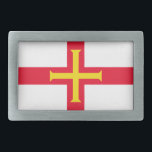 Guernsey Flag Rechteckige Gürtelschnalle<br><div class="desc">Patriotische Flagge von Guernsey.</div>
