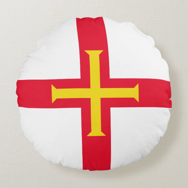 Guernsey Flag Rundes Kissen (Vorderseite)