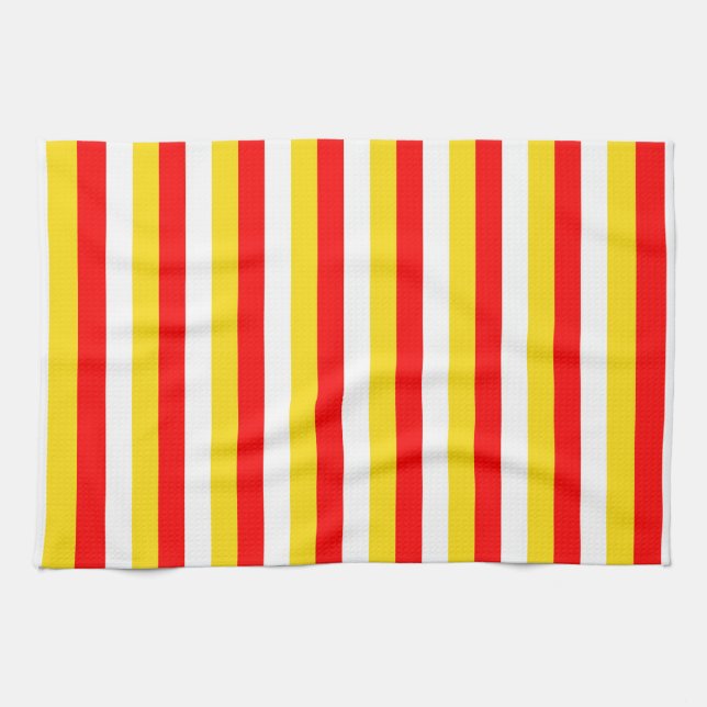 Guernsey flag stripes red yellow white pattern Nor Geschirrtuch (Horizontal)