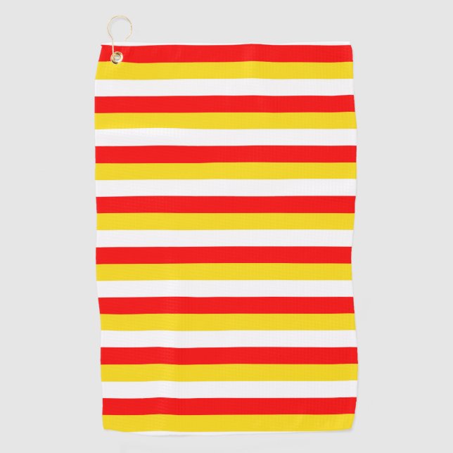 Guernsey flag stripes red yellow white pattern Nor Golfhandtuch (Vorderseite)
