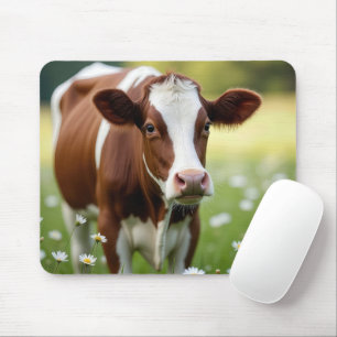 Guernsey-Kuh auf dem Gebiet der Wildblume Mousepad