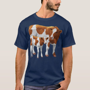 Guernsey-Kuh und süßes Kalb T-Shirt