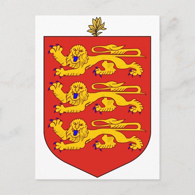 Guernsey-Offizieller Wappen-Heraldry-Symbol Postkarte (Vorderseite)