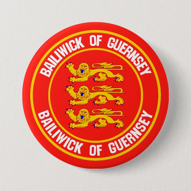 Guernsey Round Emblem Button (Vorderseite)