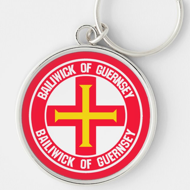 Guernsey Round Emblem Schlüsselanhänger (Vorne)