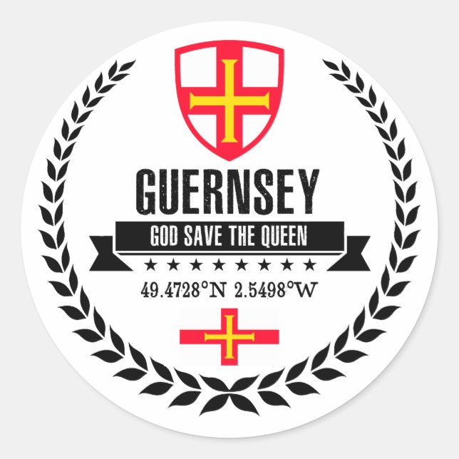 Guernsey Runder Aufkleber (Vorderseite)
