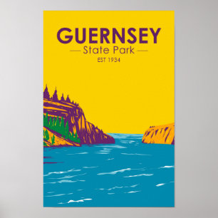Guernsey Staat Park Wyoming Vintag Poster