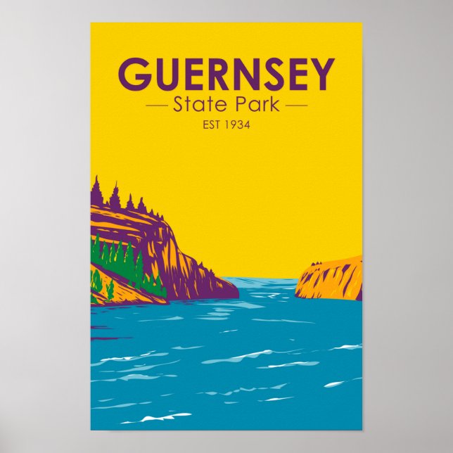Guernsey Staat Park Wyoming Vintag Poster (Vorne)
