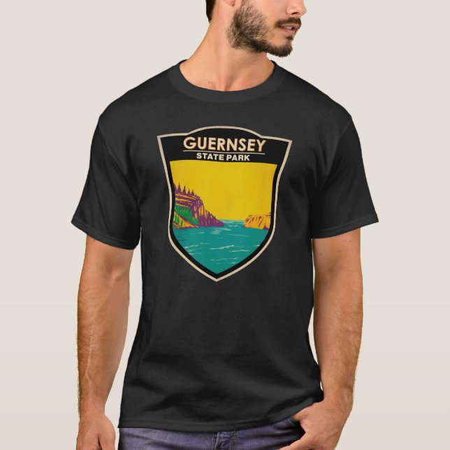 Guernsey Staat Park Wyoming Vintag T-Shirt (Vorderseite)