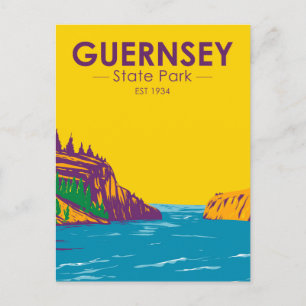Guernsey State Park Wyoming Vintage auf Deutsch Postkarte