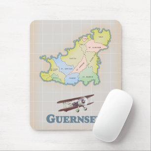 Guernsey Vintage-Kartenmagnet Mousepad