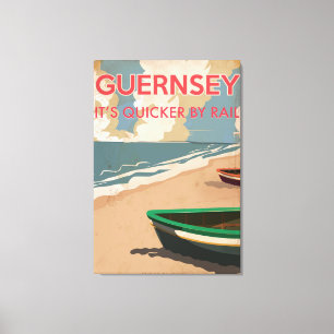 Guernsey Vintage Lokomotive Travel Poster Leinwanddruck