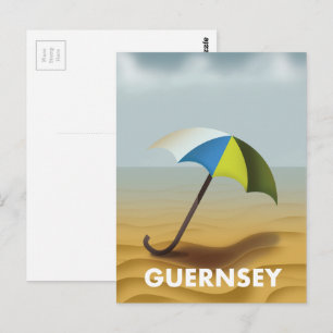 Guernsey Vintage-Reiseplakat Postkarte